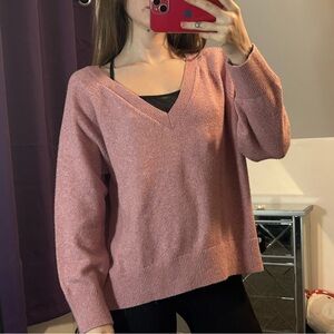 So Soft Pink V-Neck Knit Sweater